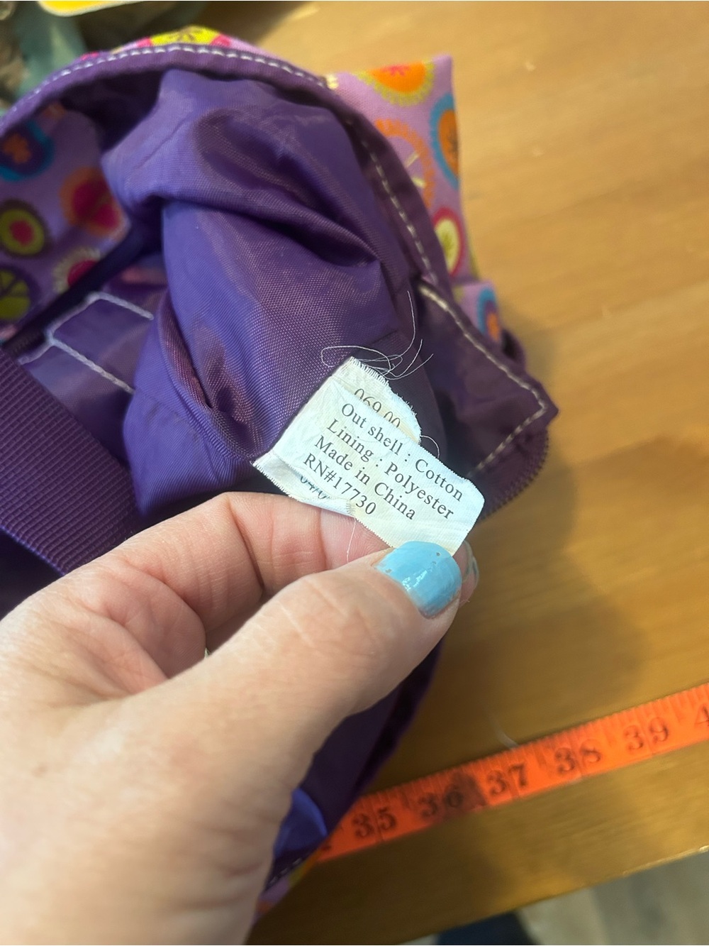 Y2K
Purple Peace Sign Button Zip
Tote Bag - Picture 5 of 11